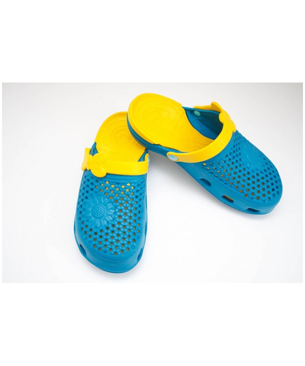 DreamStan Turquoise-Yellow Women's Clogs