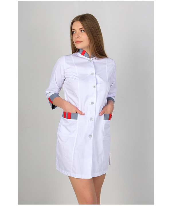 Julia Colored Stand-Up Collar Medical Coat